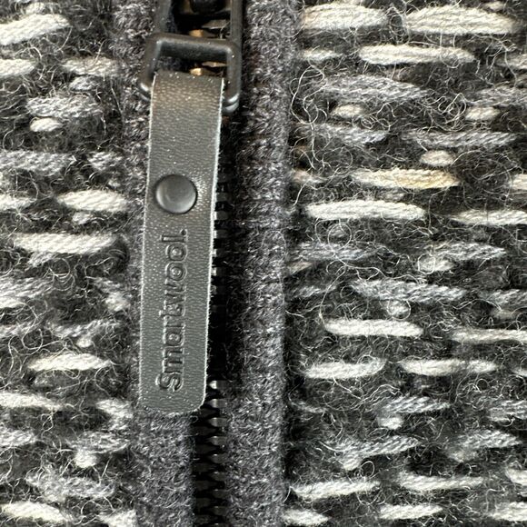 SmartWool CHUP Potlach 1/2 Zip Sweater Size M Charcoal Gray Wool Blend Aztec - Picture 3 of 10